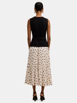 Forever New Tanya Petite Polka Dot Sleeveless Midi Dress, Mono - view 2, Mono