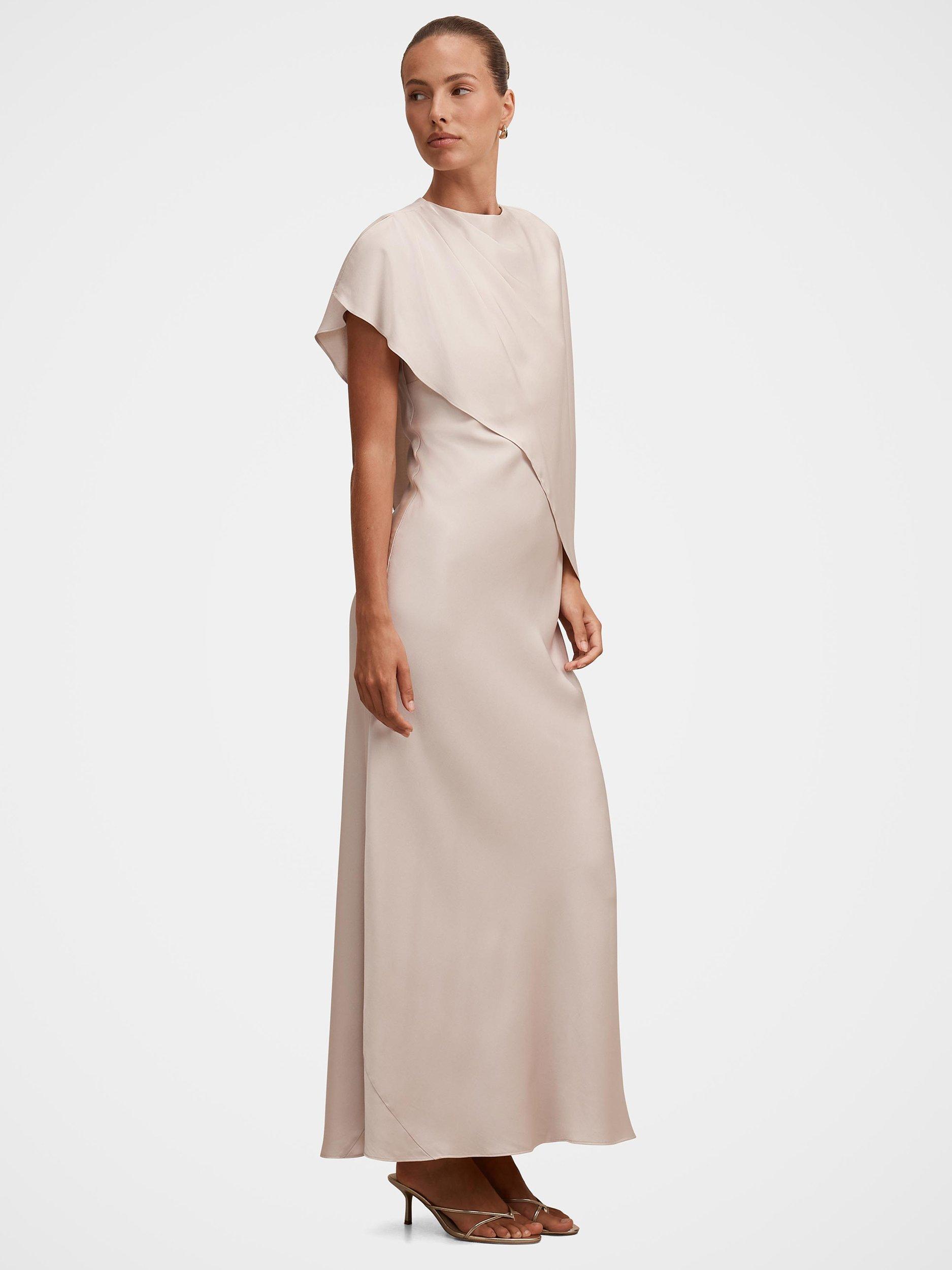 forever new champagne dress Forever New Sienna High Neck Satin Maxi Dress in Champagne
