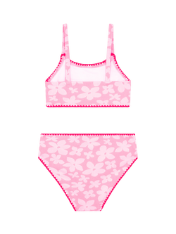 Angels by Accessorize Kids' Floral Textured Bikini Set, Pink - view 2, Pink