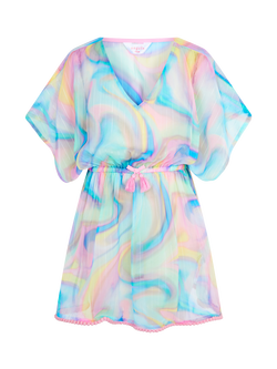 Angels by Accessorize Kids' Shimmer Ombre Kaftan, Pastel/Multi, Pastel/Multi
