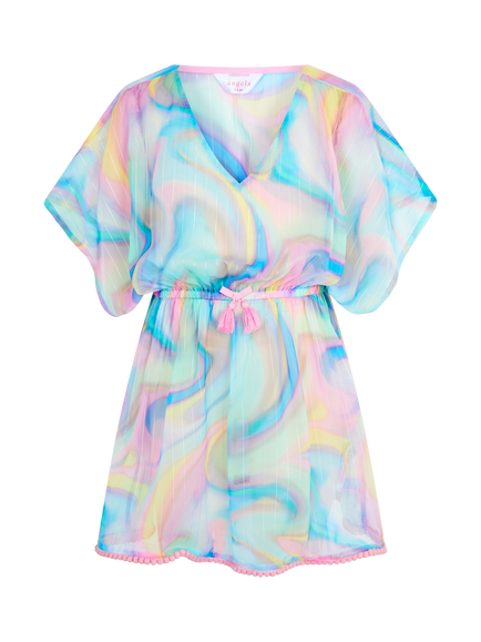 Angels by Accessorize Kids' Shimmer Ombre Kaftan, Pastel/Multi, Pastel/Multi
