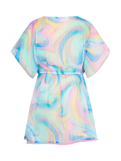 Angels by Accessorize Kids' Shimmer Ombre Kaftan, Pastel/Multi - view 2, Pastel/Multi