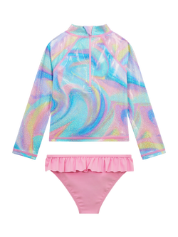 Angels by Accessorize Kids' Ombre Rash Top and Bottoms Set, Pastel/Multi - view 2, Pastel/Multi