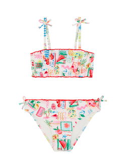 Angels by Accessorize Kids' Riviera Print Bikini Set, Pastel/Multi, Pastel/Multi