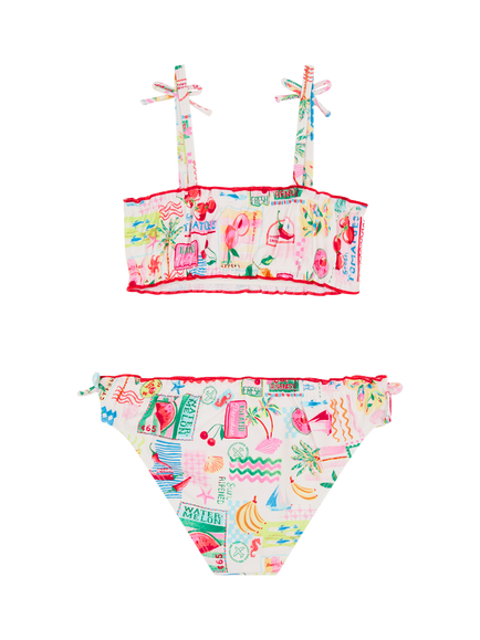 Angels by Accessorize Kids' Riviera Print Bikini Set, Pastel/Multi - view 2, Pastel/Multi