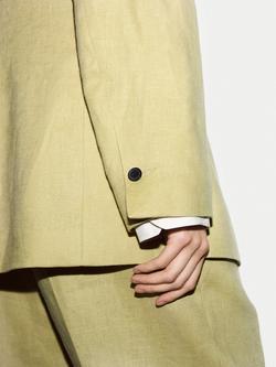 Jigsaw Peak Lapel Pure Linen Blazer - view 2, Green