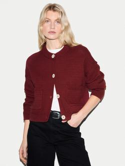 Jigsaw Chunky Knit Oversized Cardigan, Red, Red