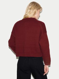 Jigsaw Chunky Knit Oversized Cardigan, Red - view 2, Red