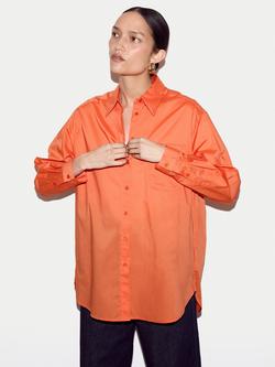 Jigsaw Relaxed Fit Cotton Voile Shirt, Orange