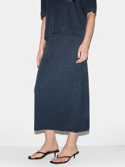 Jigsaw Linen Silk Pocket Skirt, Blue