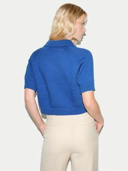 Jigsaw Collared Chunky Knit Top - view 2, Blue