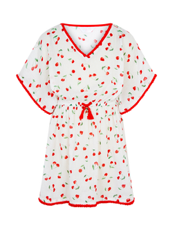 Angels by Accessorize Kids' Cherry Shortie Kaftan, White, White