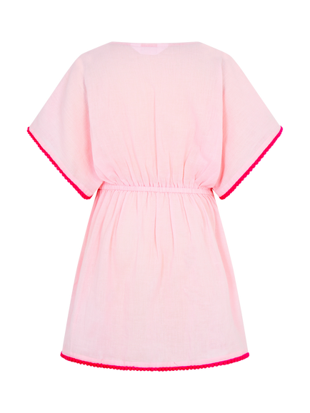 Angels by Accessorize Kids' Fruit Embroidered Kaftan, Pink - view 2, Pink