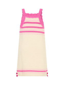 Angels by Accessorize Kids' Flower Knit Crochet Dress, Pink - view 2, Pink