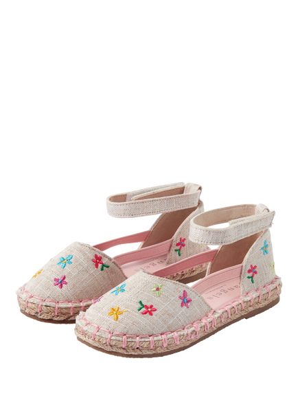 Angels by Accessorize Kids' Embroidered Espadrille Sandals, Neutral - view 2, Neutral