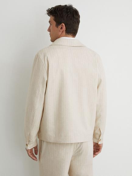 Reiss Slayman Pinstripe Flap Pocket Suit Jacket, Off White - view 2, Off White