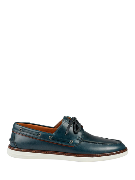 Jones Bootmaker Patton Leather Boat Shoes, Navy Leather