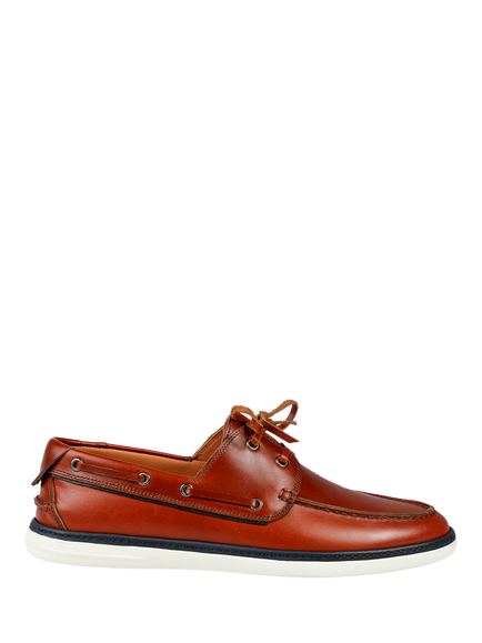 Jones Bootmaker Patton Leather Boat Shoes, Tan Leather