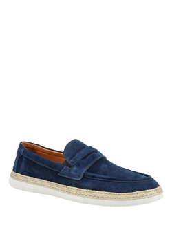 Jones Bootmaker Redhill Suede Loafers - view 2, Navy