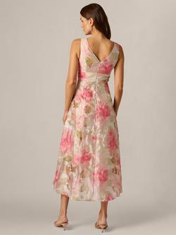 Adrianna Papell Petite Cascade Organza Dress, Pink/Multi - view 2, Pink/Multi