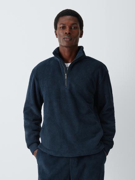 John Lewis Fleece Lounge Top, Navy, Blue Navy
