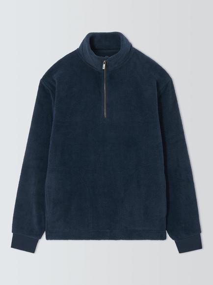 John Lewis Fleece Lounge Top, Navy, Blue Navy