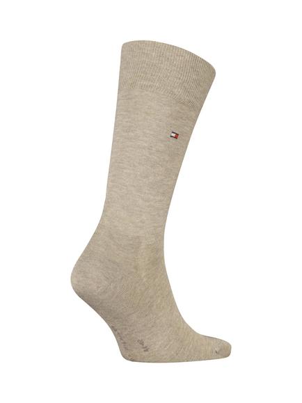 Tommy Hilfiger Embroidered Flag Cotton Blend Socks - view 2, Light Beige Melange