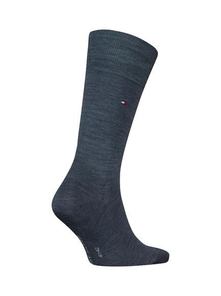 Tommy Hilfiger Embroidered Flag Wool Blend Socks - view 2, Jeans Melange