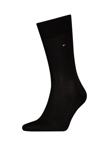 Tommy Hilfiger Embroidered Flag Cotton Blend Socks, Black