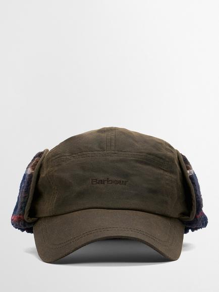 Barbour Lonnen Waxed Cotton Carpenter Cap, Olive Green, Olive Green