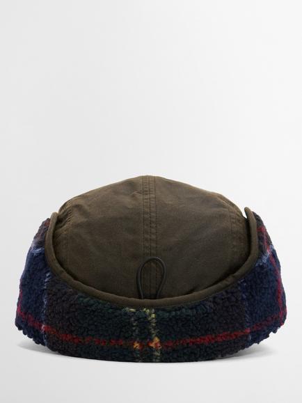 Barbour Lonnen Waxed Cotton Carpenter Cap, Olive Green - view 2, Olive Green