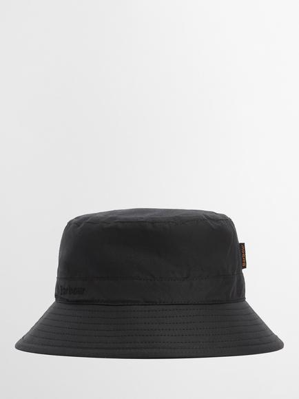 Barbour Waxed Cotton Bucket Hat, Black, Black