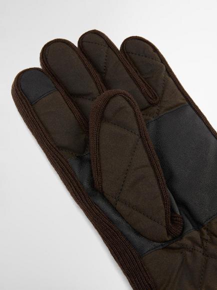 Barbour Westerdale Waxed Cotton Gloves, Olive - view 2, Olive