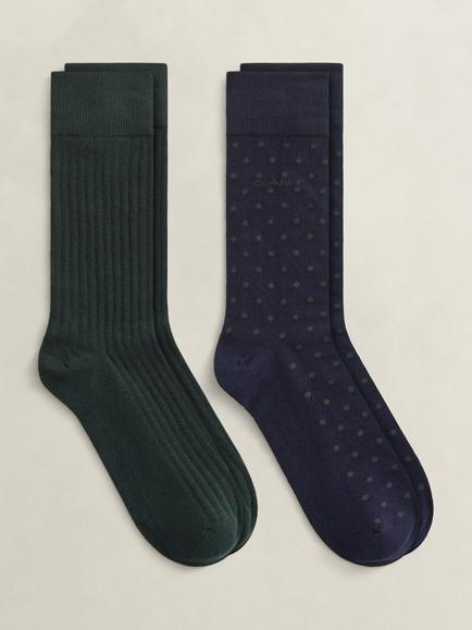 GANT Cotton Blend Socks, Pack of 2, Evening Blue, Evening Blue