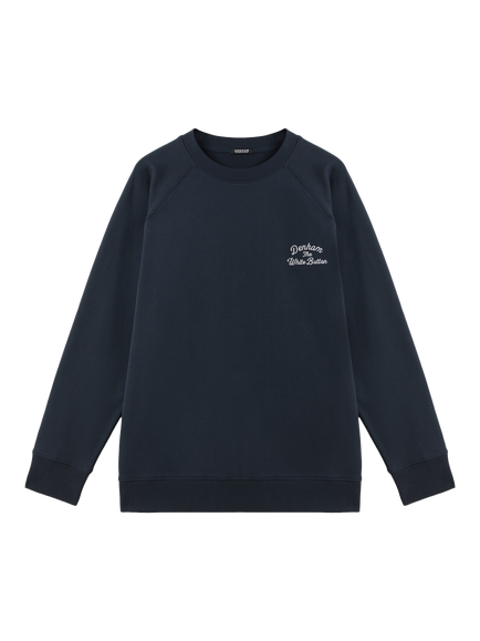 DENHAM Yan Crew Neck Cotton Sweatshirt, Navy, Navy