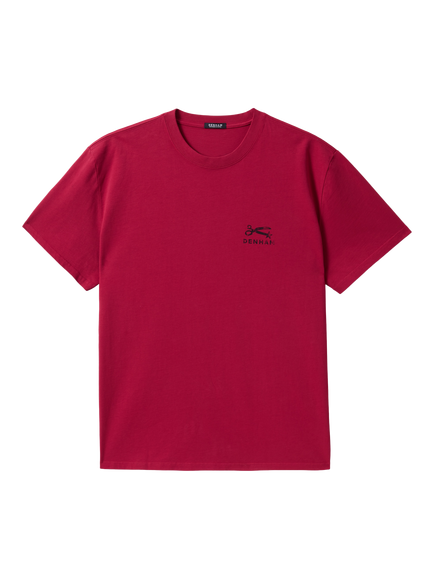 DENHAM Murphy Crew Neck Cotton T-Shirt, Red, Red