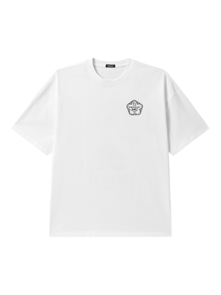 DENHAM Roots Crew Neck Cotton T-Shirt, White, White