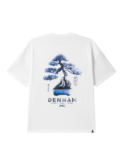 DENHAM Roots Crew Neck Cotton T-Shirt, White - view 2, White