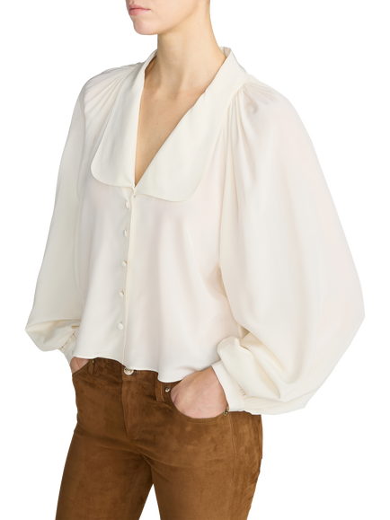 FRAME The Silk Gala Shirt, Cream - view 2, Cream