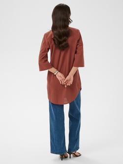 KAFFE Pauline Crinkle Shirt Dress, Brown - view 2, Brown