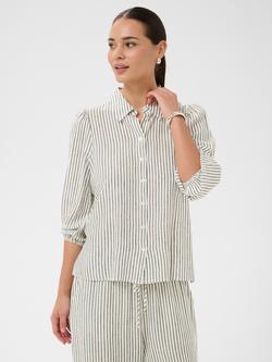 KAFFE KAmilia 3/4 Sleeve Shirt, Chalk/Black, Chalk/Black