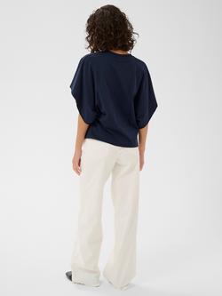 KAFFE Stormy Drape Sleeve T-Shirt, Midnight Marine - view 2, Midnight Marine