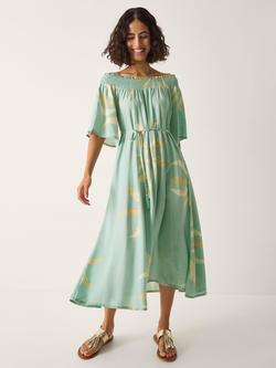 Monsoon Tashie Sun Midi Dress containing LENZING™ ECOVERO™ Viscose, Aqua, Aqua