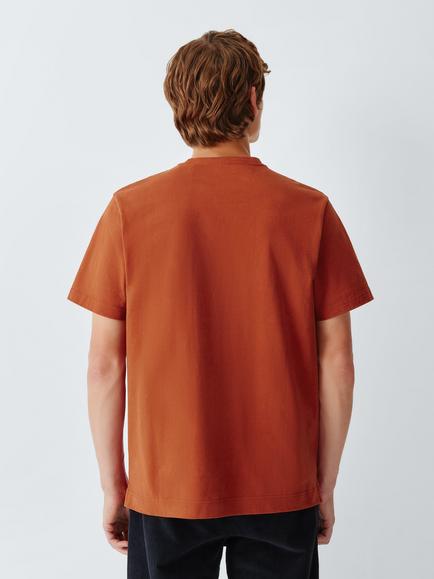 John Lewis Cotton Slub Pocket Crew Neck T-Shirt, Rust - view 2, Rust