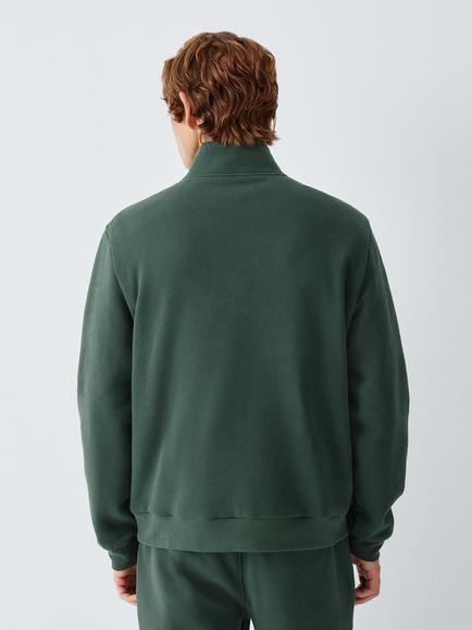John Lewis Heavyweight Cotton Rich Waffle Insert Quarter-Zip Top, Khaki - view 2, Khaki