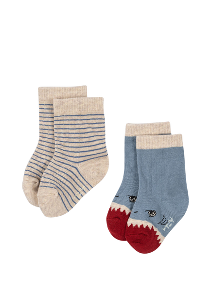 Konges Sløjd Kids' Shark Socks, Pack of 2, Multi, Shark