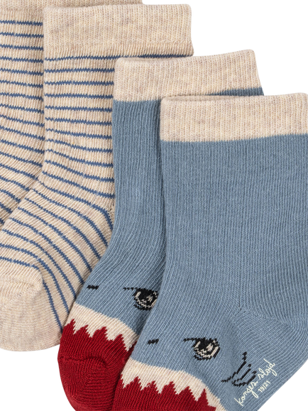 Konges Sløjd Kids' Shark Socks, Pack of 2, Multi - view 2, Shark