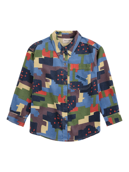 Bobo Choses Kids' Paint Forest Cotton Long Sleeve Shirt, Multi Multi - view 2, Multi Multi