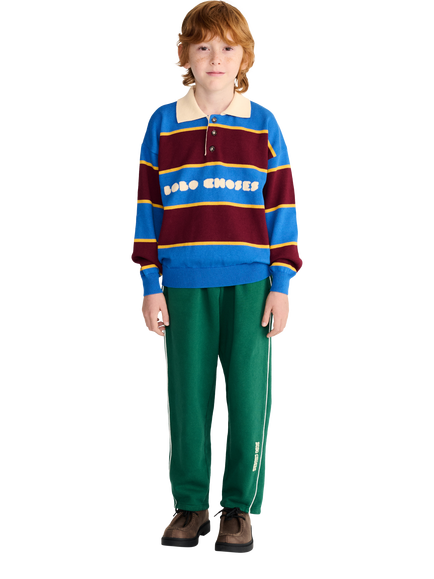 Bobo Choses Kids' Bolder Stripe Rugby Jumper, Blue Multi Blue, Blue Multi Blue