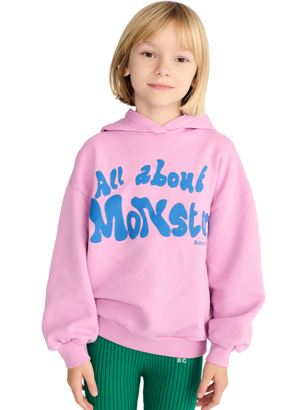 Bobo Choses Kids' Cotton Blend Monsters Hoodie, Pink Multi Pink, Pink Multi Pink